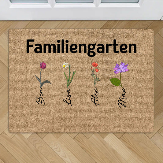 Familiengarten - Personalisierte Fußmatte