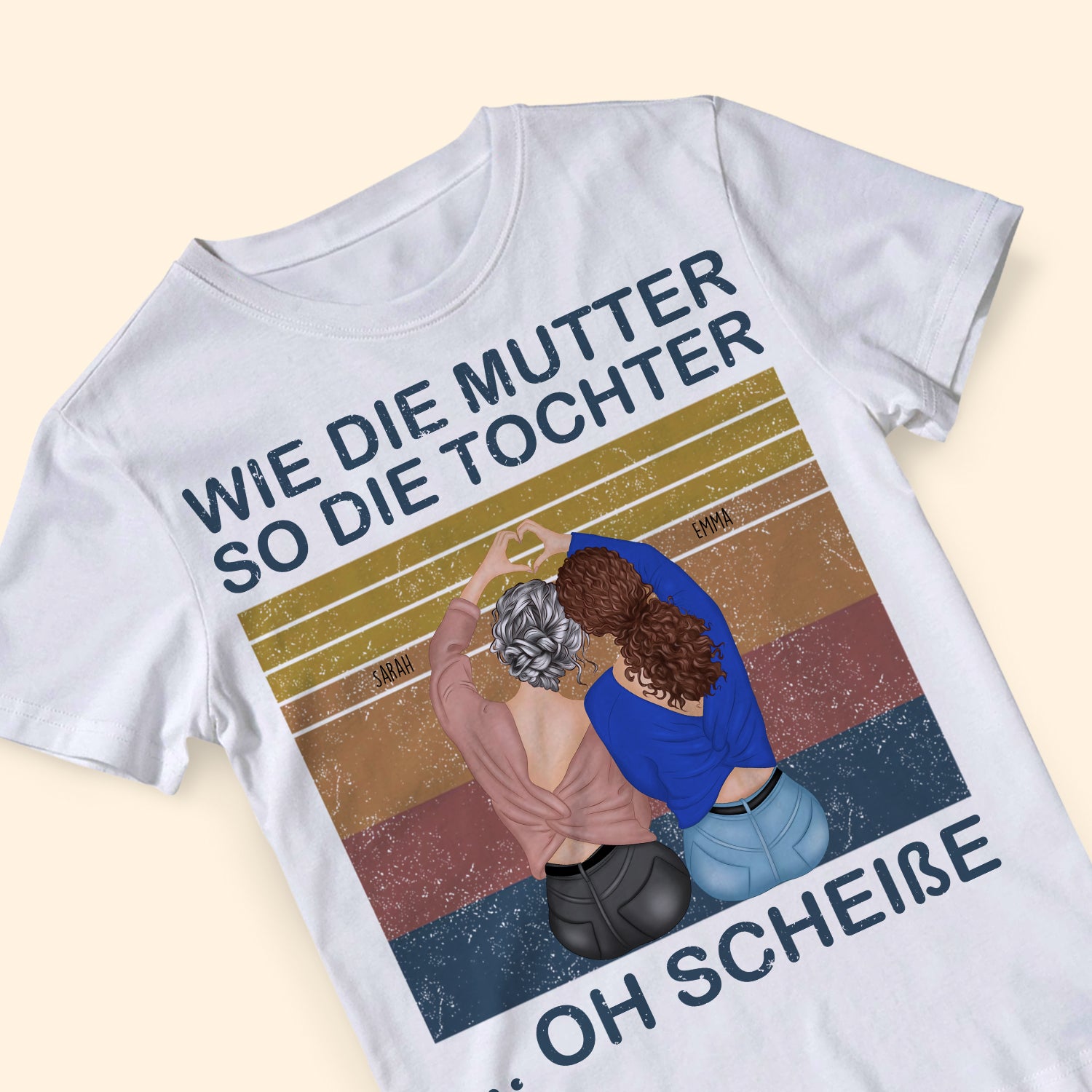 Wie Die Mutter So Die Tochter Oh Scheisse - Personalisierte Geschenke - T-shirt Für Mama
