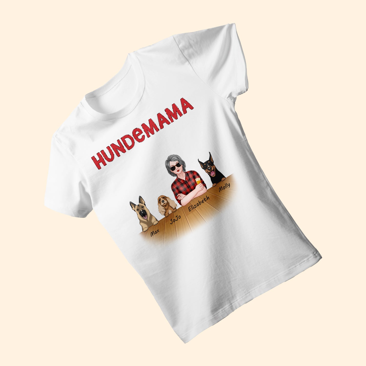 Hundemama - Personalisierte T-Shirt Für Mama