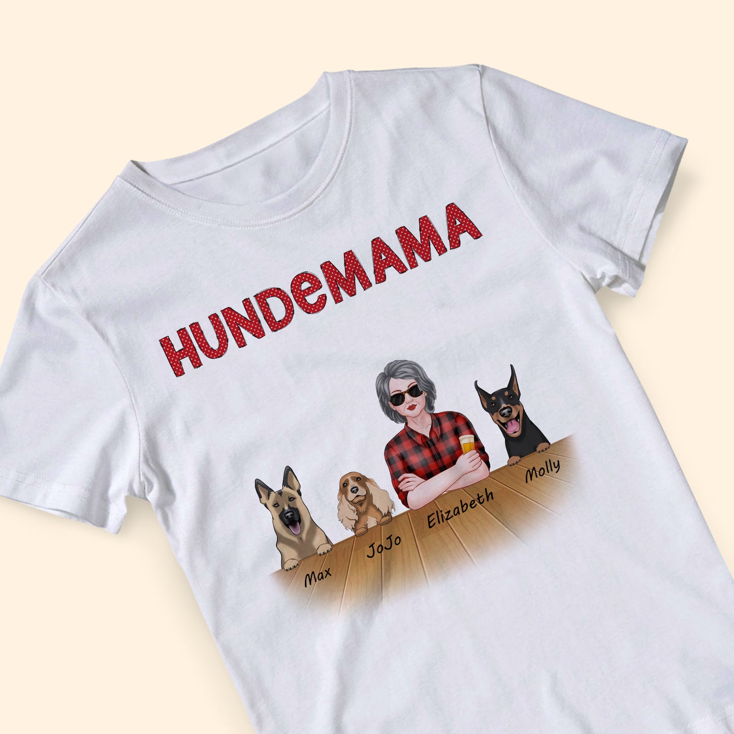 Hundemama - Personalisierte T-Shirt Für Mama