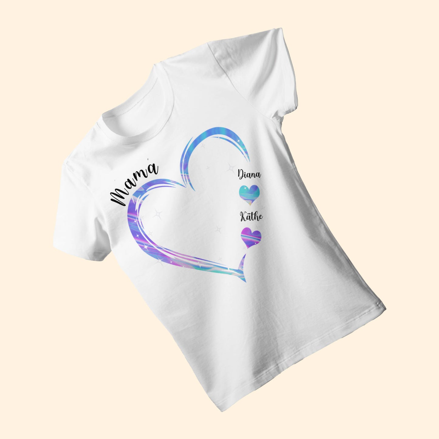 Mamas Herz - Personalisierte Geschenke - T-shirt Für Mama/oma