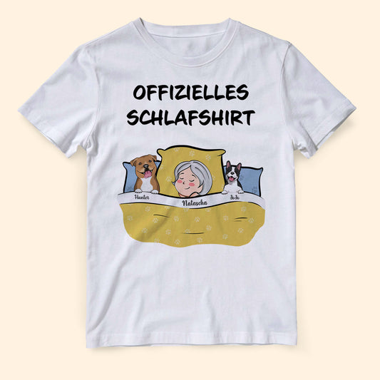 Offizielles Schlafshirt - Personalisierte Geschenke - T-shirt Für Hundeliebhaber - Geschenke Für Mama