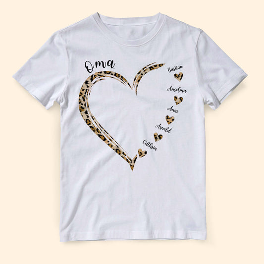 Omas Herz - Personalisierte Geschenke - T-shirt Für Oma/Mama