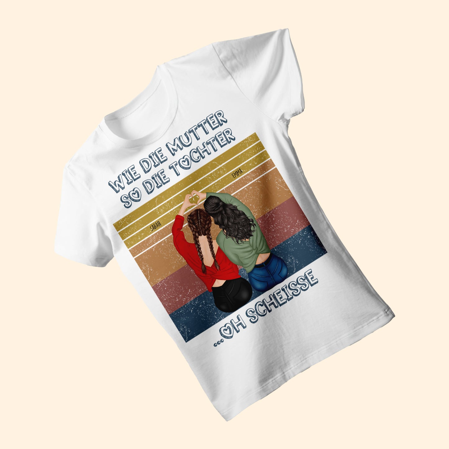 Wie Die Mutter So Die Tochter Oh Scheisse - Personalisierte Geschenke - T-shirt Für Mama - Geschenk Für Mama