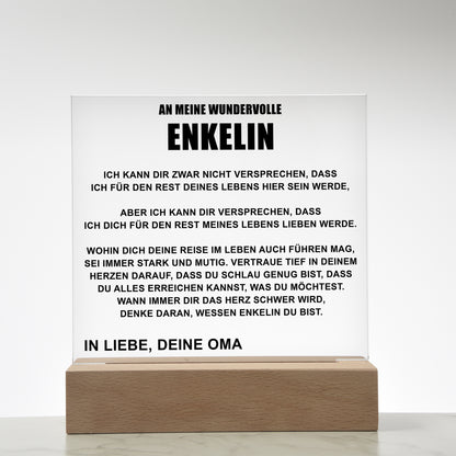 Oma - Für Meine Enkelin - Premium Acryl-Plakette