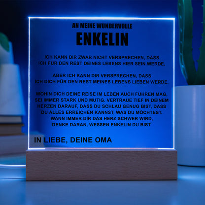 Oma - Für Meine Enkelin - Premium Acryl-Plakette