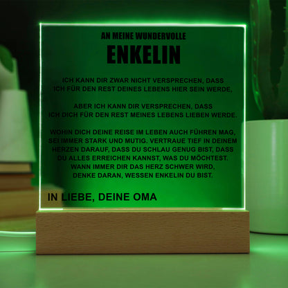 Oma - Für Meine Enkelin - Premium Acryl-Plakette