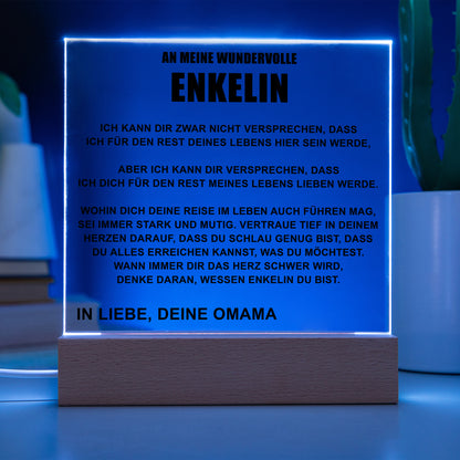 Oma - Für Meine Enkelin - Premium Acryl-Plakette