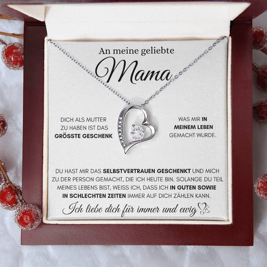 An Meine Geliebte Mama - Größte Geschenk - Luxus Halskette - Weißgold