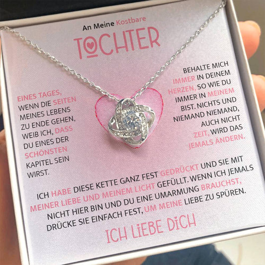 An Meine Kostbare Tochter - Ich Habe Diese Kette Ganz Fest Gedrückt - Love Knot Halskette