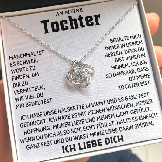 An Meine Tochter - Manchmal Ist Es Schwer, Worte Zu Finden - Love Knot Halskette