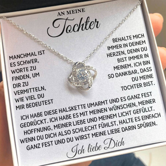 An Meine Tochter - Behalte Mich Immer in Deinem Herzen - Love Knot Halskette