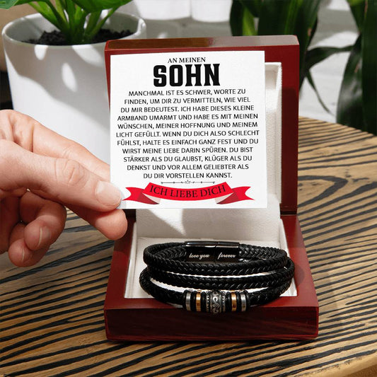 An Meinen Sohn - Manchmal Ist Es Schwer - Liebe dich für immer Armband