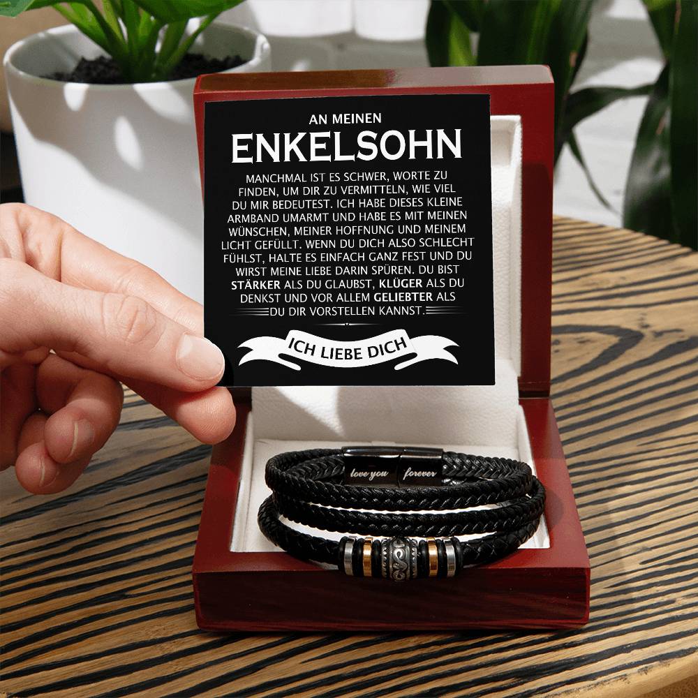 An meinen Enkelsohn Ich liebe dich "Stärker, Klüger, Geliebter"  - Liebe dich für immer Armband