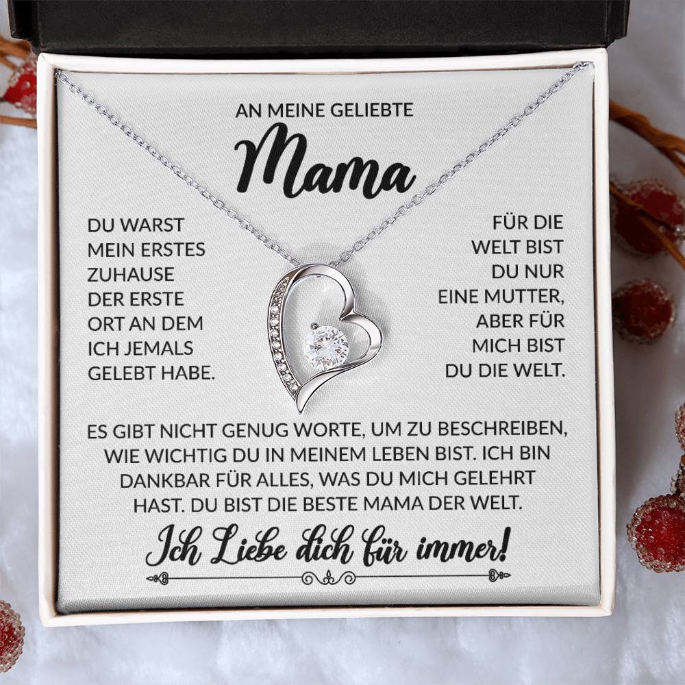 An Meine Geliebte Mama - Aber Für Mich Bist Du Die Welt - Forever Love Halskette