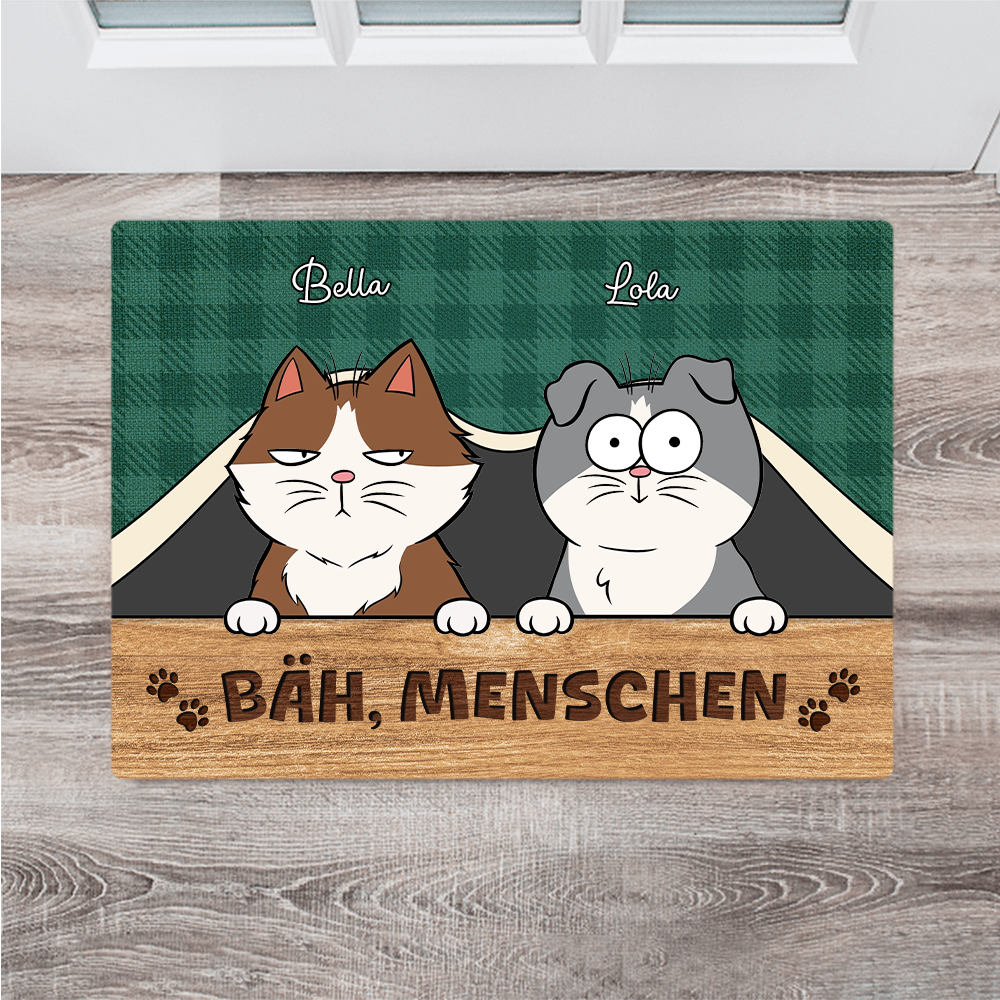 Bäh Menschen - Personalisiertes Geschenk - Fußmatte für Katzenliebhaber