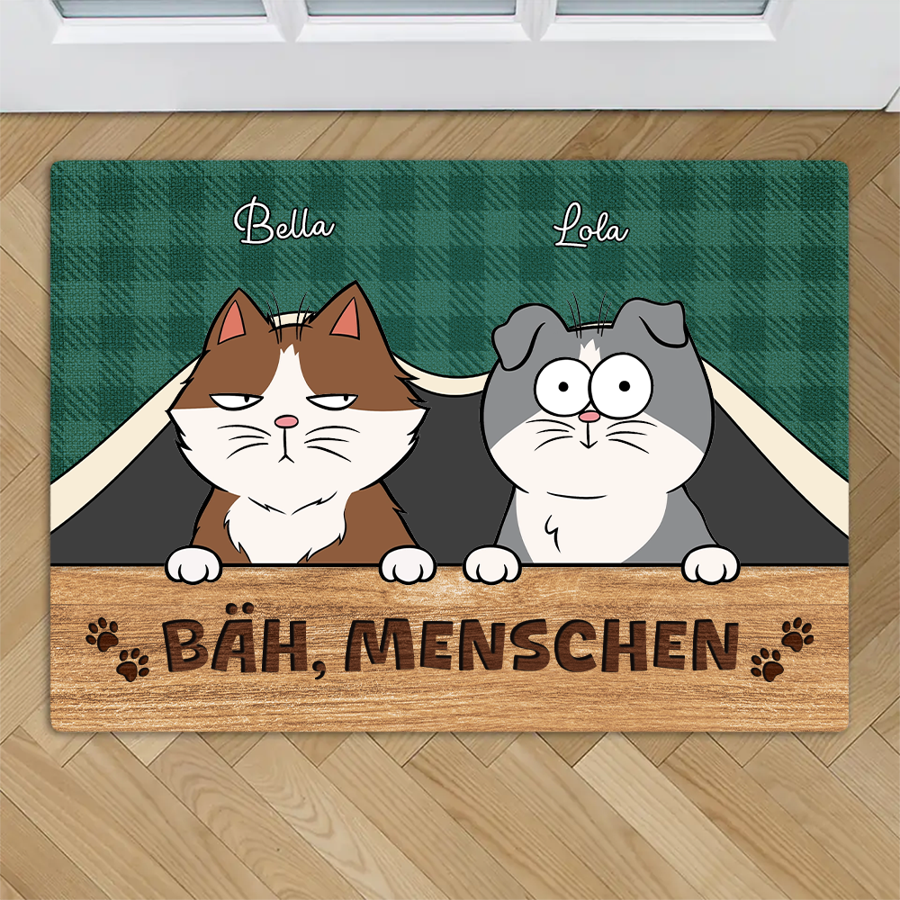 Bäh Menschen - Personalisiertes Geschenk - Fußmatte für Katzenliebhaber