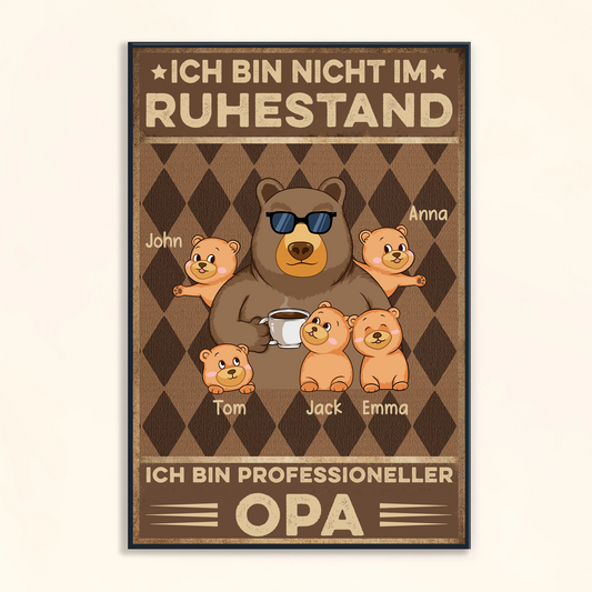 Ich Bin Professioneller Opa - Personalisierte Geschenke - Poster für Papa/Opa