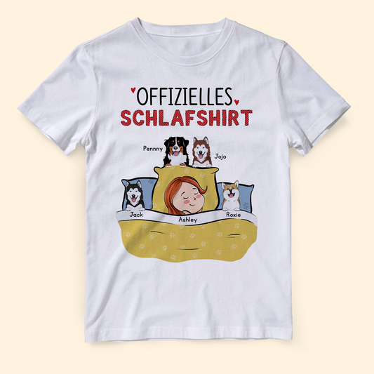 Offizielles Schlafshirt Mit Hunden - Personalisiertes Geschenk - T-shirt Für Hundebesitzer