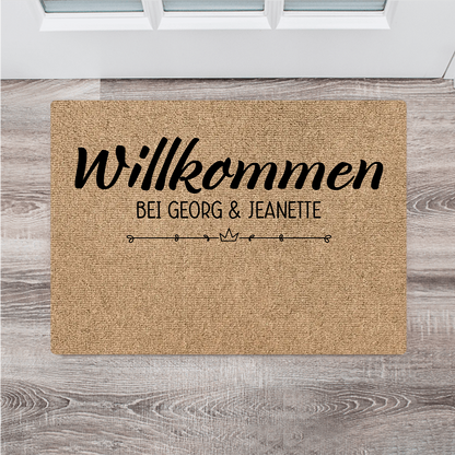 Personalisierte Fußmatte - Willkommen bei - Personalisiertes Geschenk Willkommen Fußmatte - mit Familienname oder Vornamen