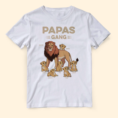 Papas/Opas Löwenbande - Personalisiertes Geschenk - T-shirt für Herren