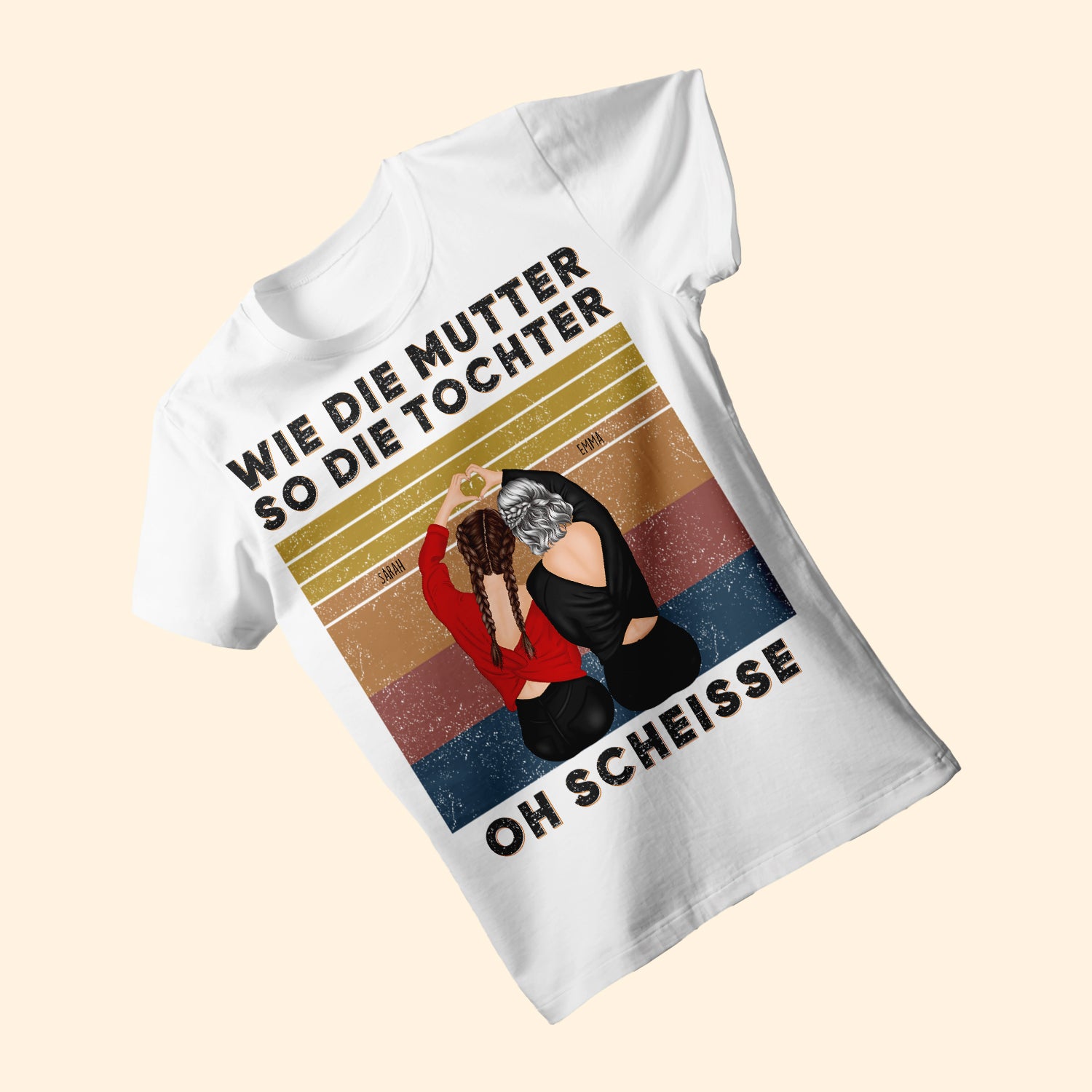 Wie Die Mutter So Die Tochter Oh Scheisse - Personalisierte Geschenke - T-shirt Für Mama