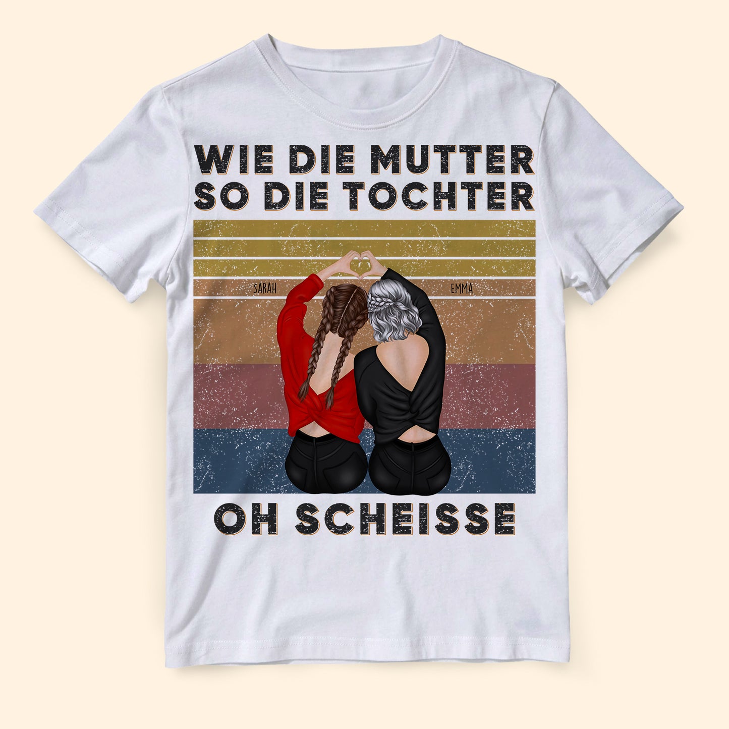 Wie Die Mutter So Die Tochter Oh Scheisse - Personalisierte Geschenke - T-shirt Für Mama