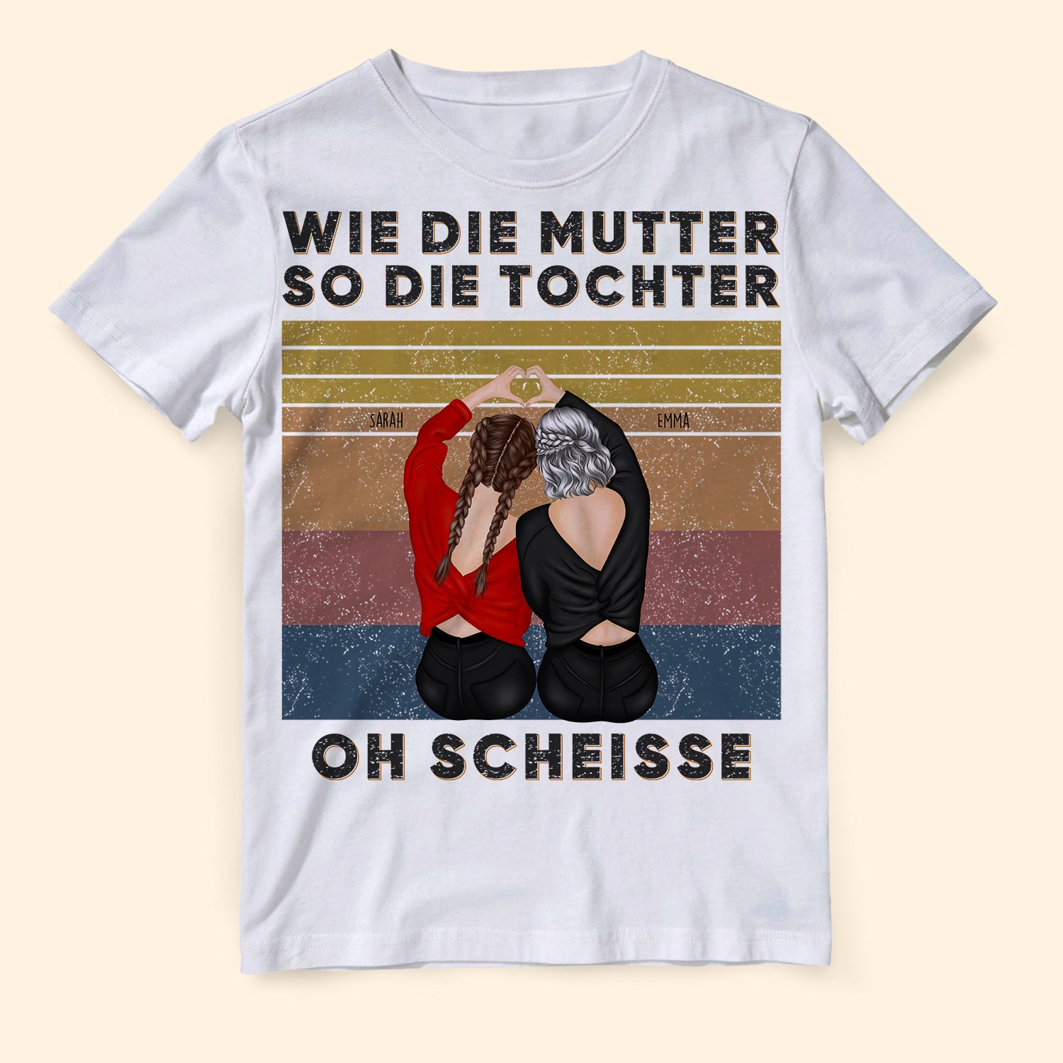 Wie Die Mutter So Die Tochter Oh Scheisse - Personalisierte Geschenke - T-shirt Für Mama