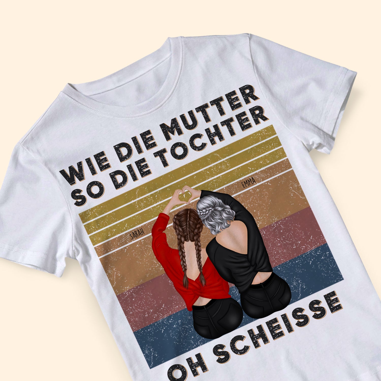 Wie Die Mutter So Die Tochter Oh Scheisse - Personalisierte Geschenke - T-shirt Für Mama